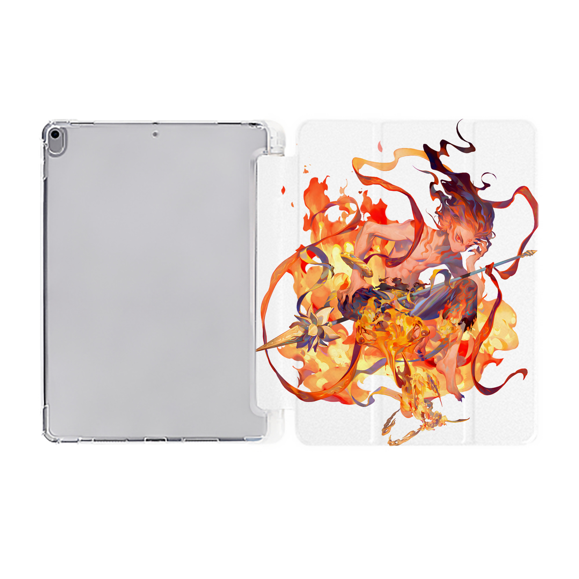 （画像用） Ne Zha 2 ナタ 魔童の大暴れ IPad ケース ペン収納付き 三つ折りスタンド PUレザー×シリコン 対応機種9.5/10.5/10.9インチ